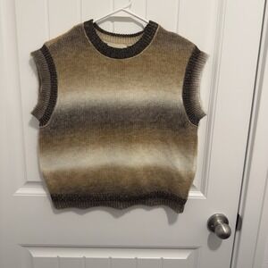 Marled Women's Brown Sweater Fest Metallic Trim Size XS‎